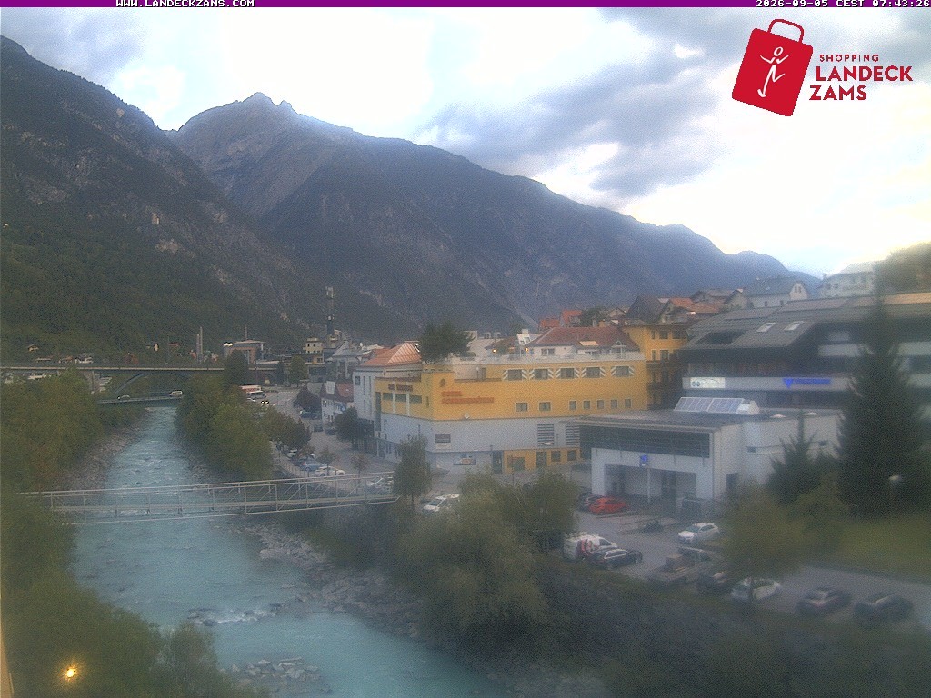 Archiv Foto Webcam Landeck: Blick auf den Inn