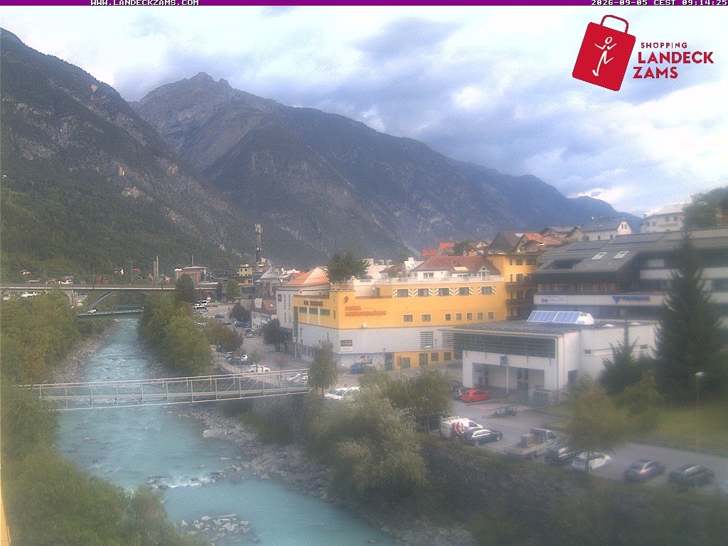 Archiv Foto Webcam Landeck: Blick auf den Inn
