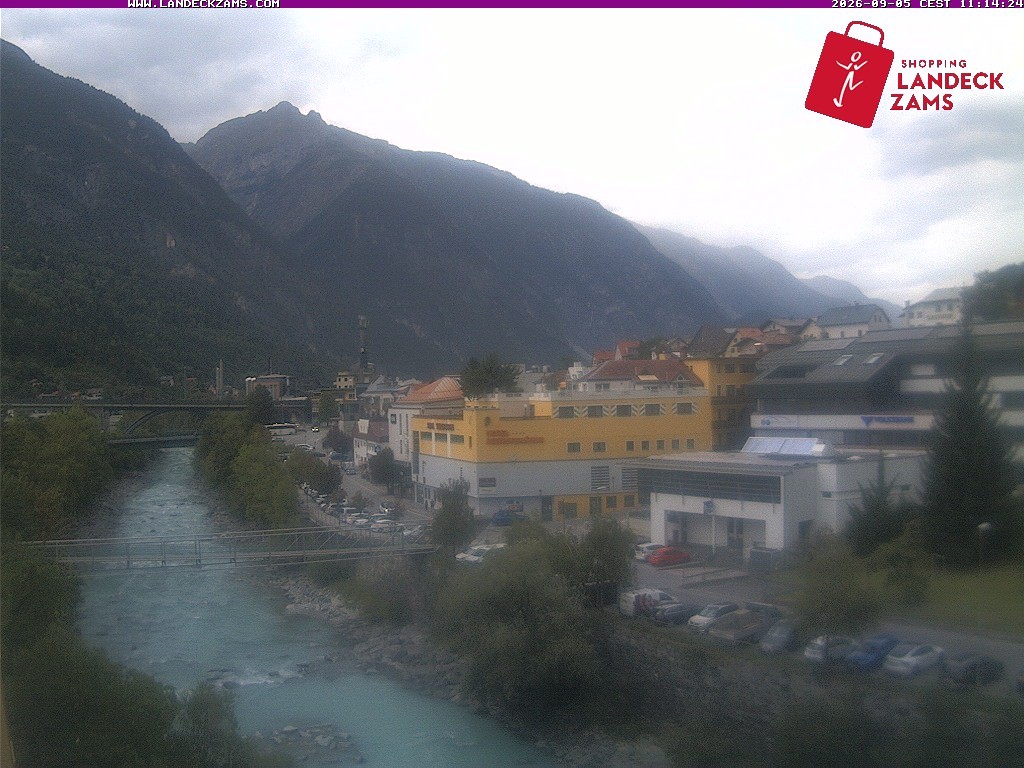 Archiv Foto Webcam Landeck: Blick auf den Inn
