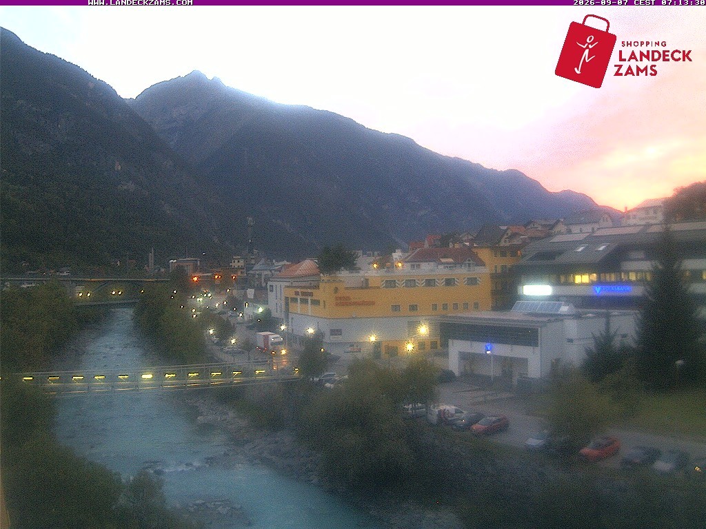 Archiv Foto Webcam Landeck: Blick auf den Inn