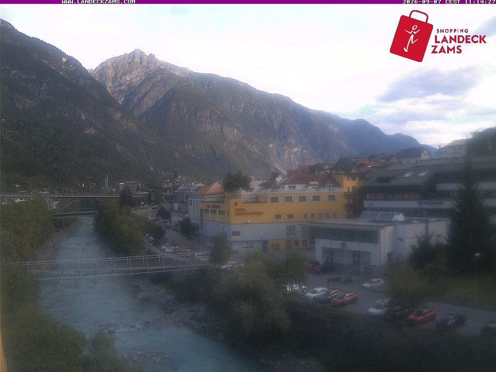 Archiv Foto Webcam Landeck: Blick auf den Inn