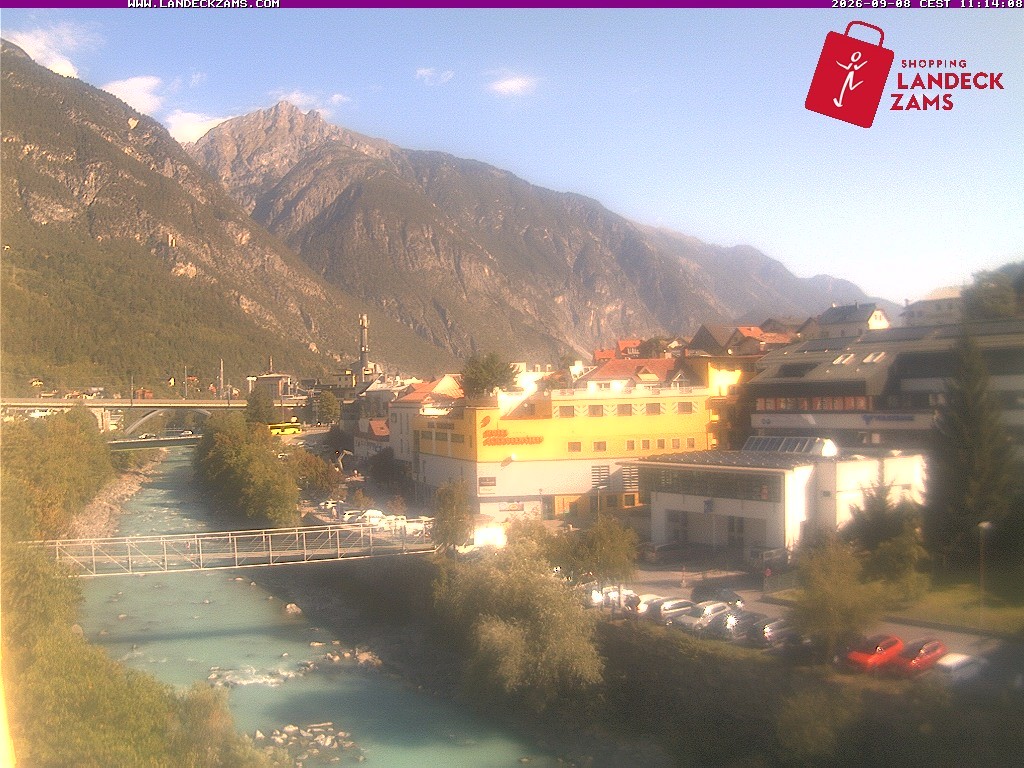 Archiv Foto Webcam Landeck: Blick auf den Inn
