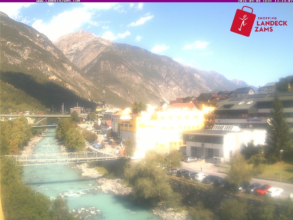 Archiv Foto Webcam Landeck: Blick auf den Inn