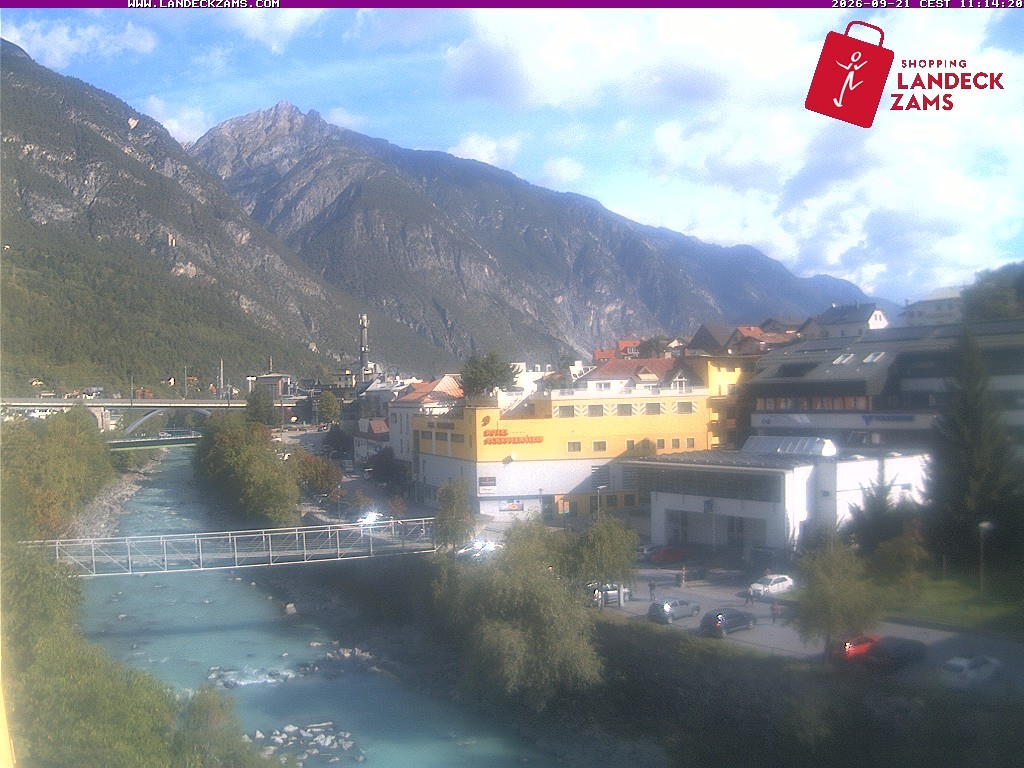Archiv Foto Webcam Landeck: Blick auf den Inn