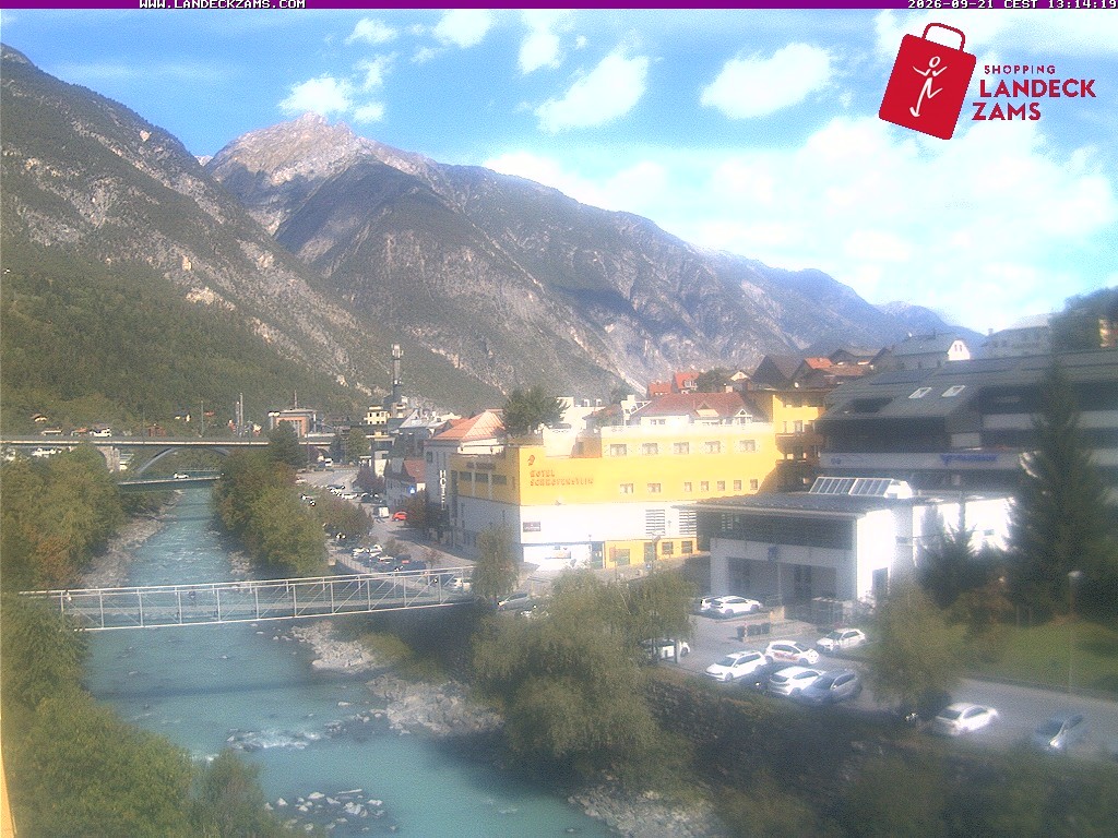 Archiv Foto Webcam Landeck: Blick auf den Inn