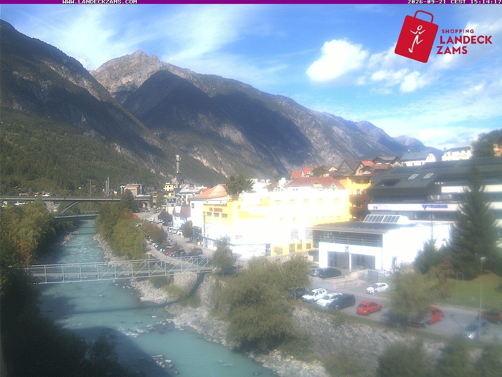 Archiv Foto Webcam Landeck: Blick auf den Inn