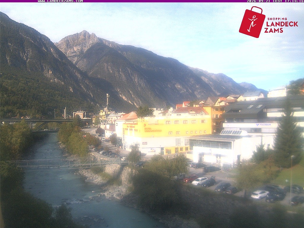 Archiv Foto Webcam Landeck: Blick auf den Inn