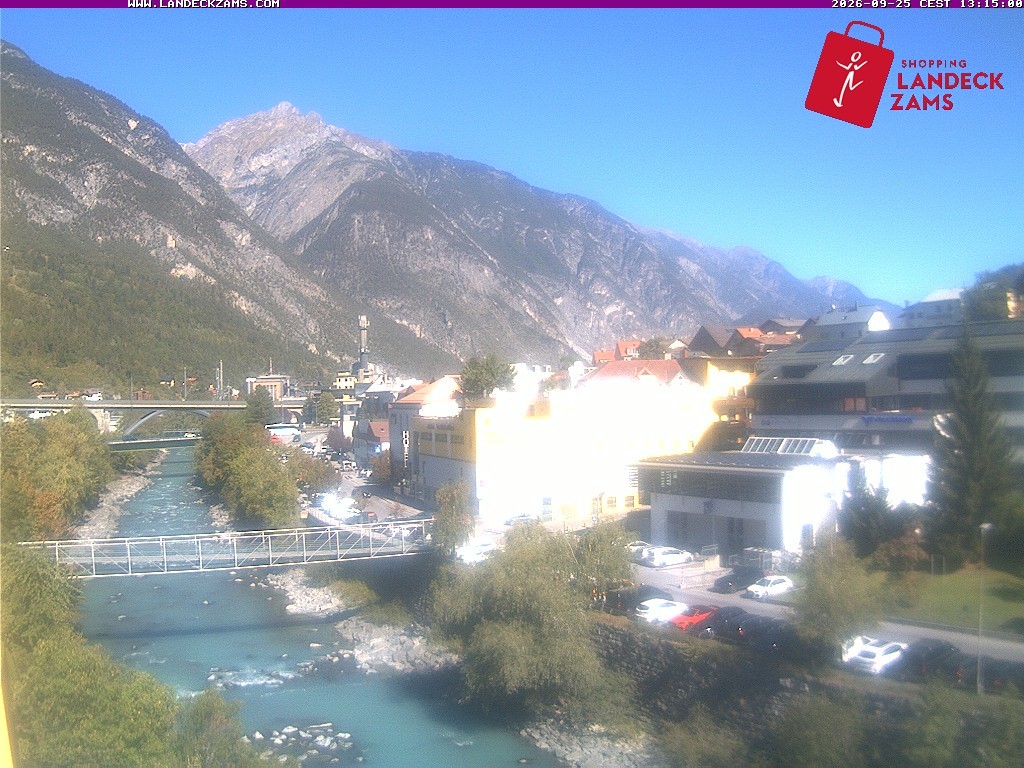 Archiv Foto Webcam Landeck: Blick auf den Inn