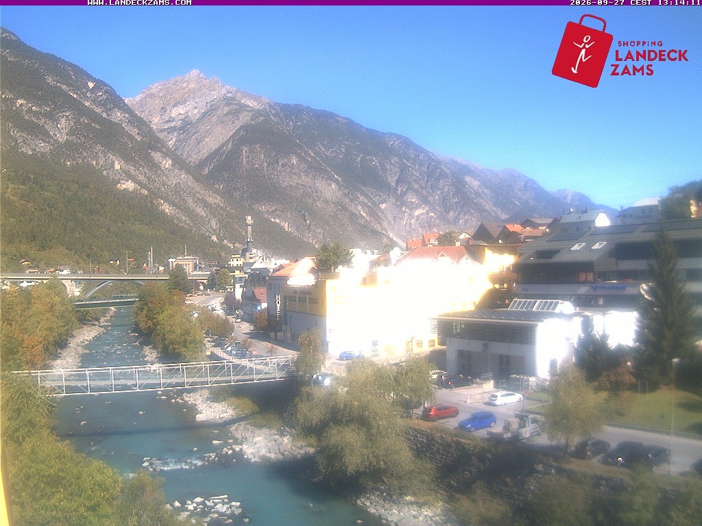 Archiv Foto Webcam Landeck: Blick auf den Inn