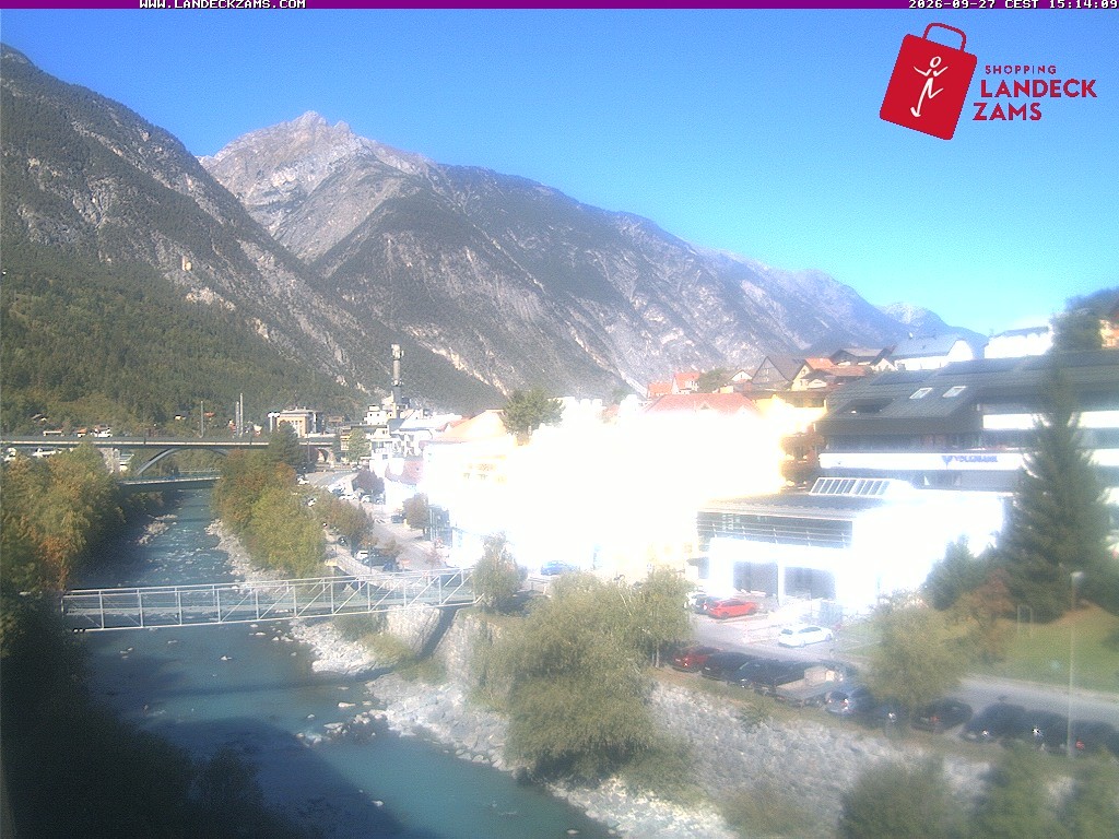Archiv Foto Webcam Landeck: Blick auf den Inn