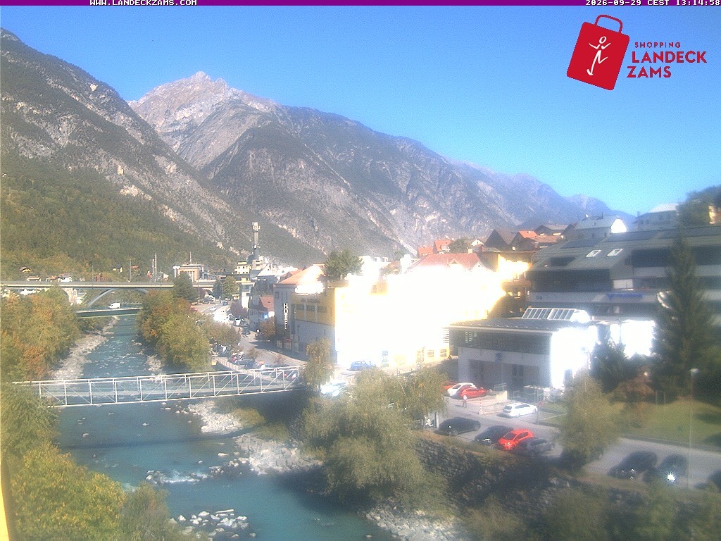 Archiv Foto Webcam Landeck: Blick auf den Inn