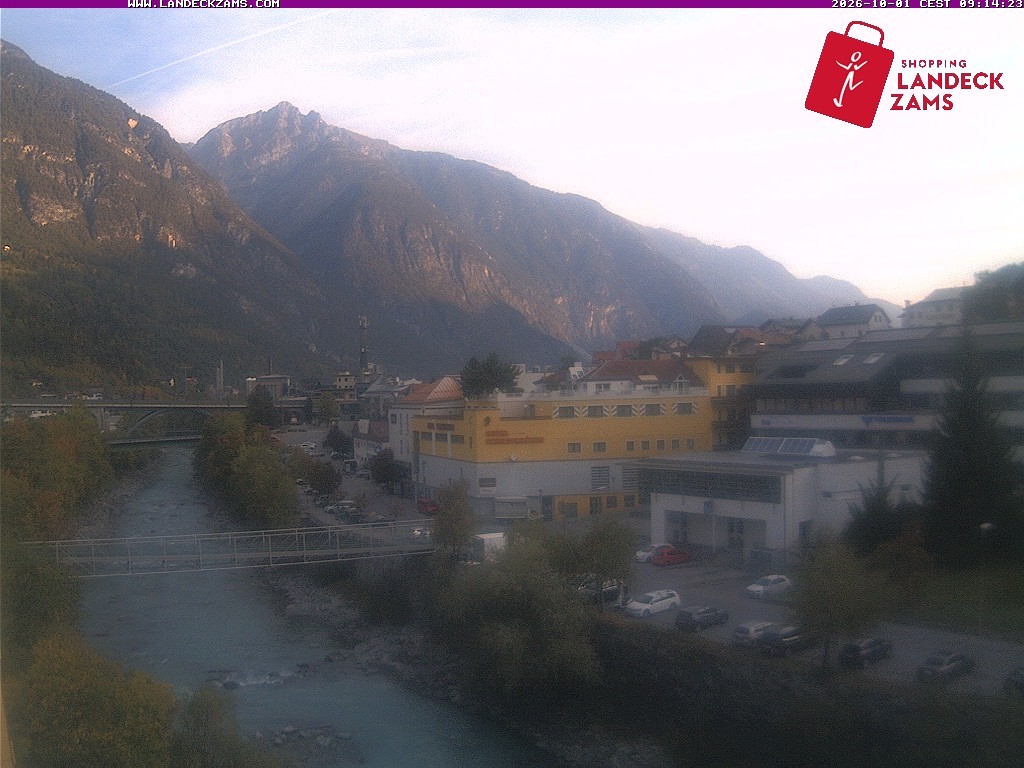 Archiv Foto Webcam Landeck: Blick auf den Inn