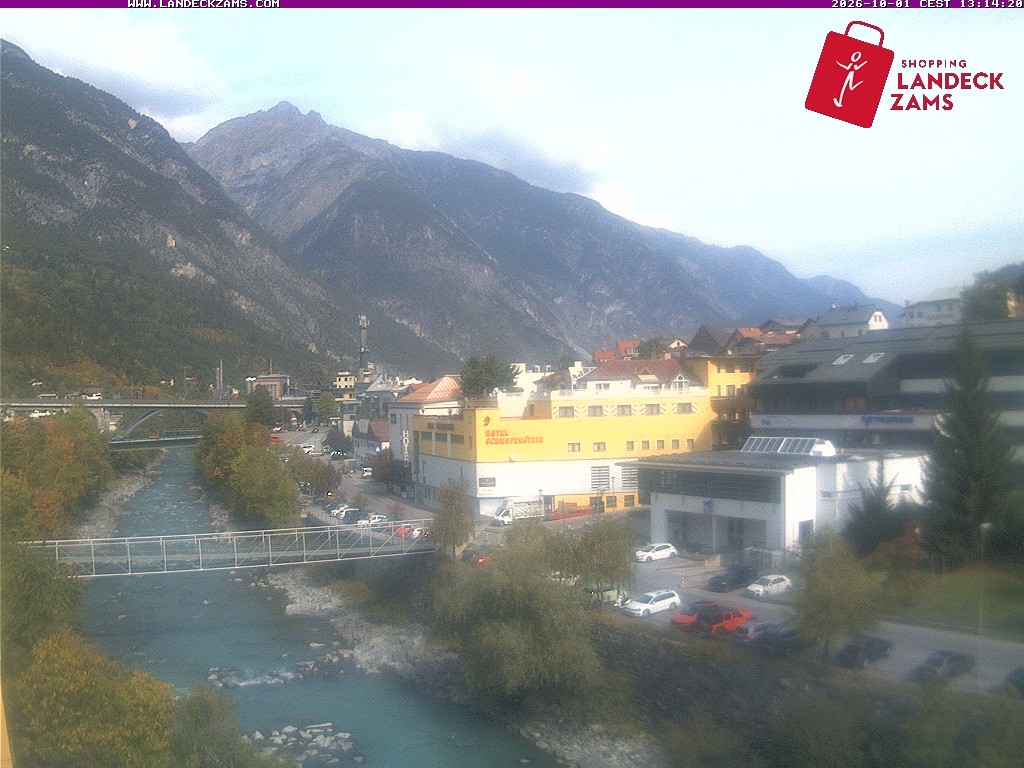 Archiv Foto Webcam Landeck: Blick auf den Inn