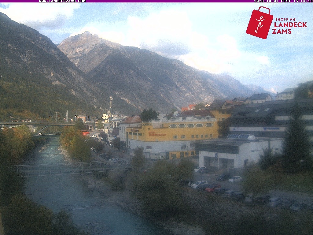 Archiv Foto Webcam Landeck: Blick auf den Inn