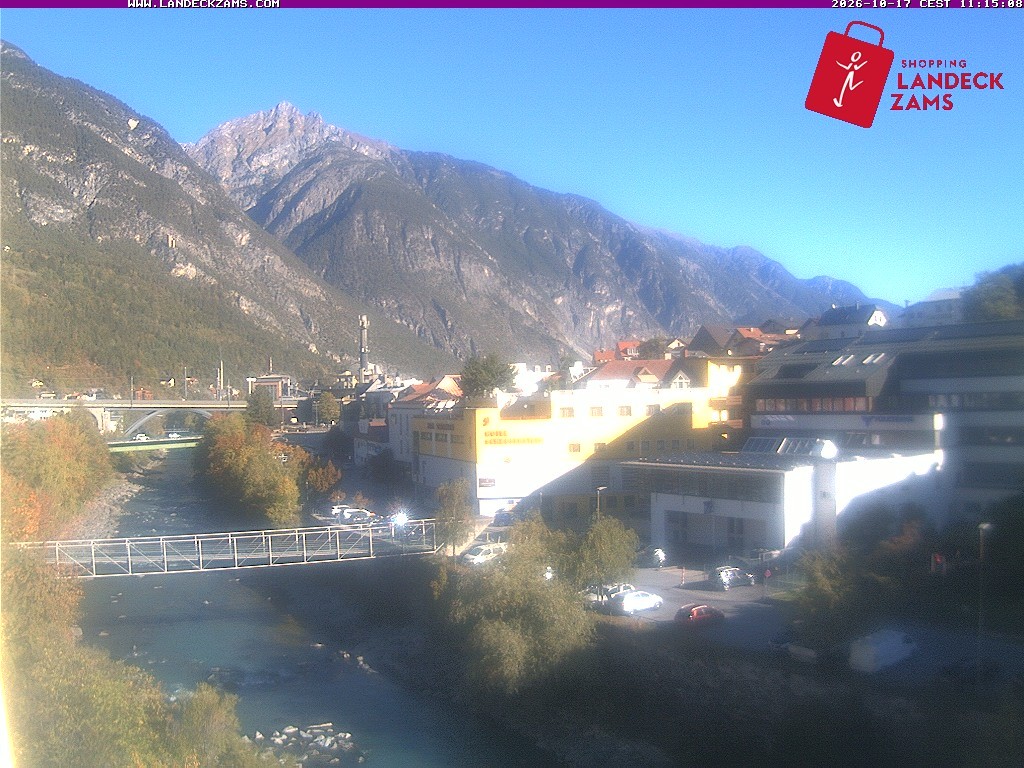 Archiv Foto Webcam Landeck: Blick auf den Inn