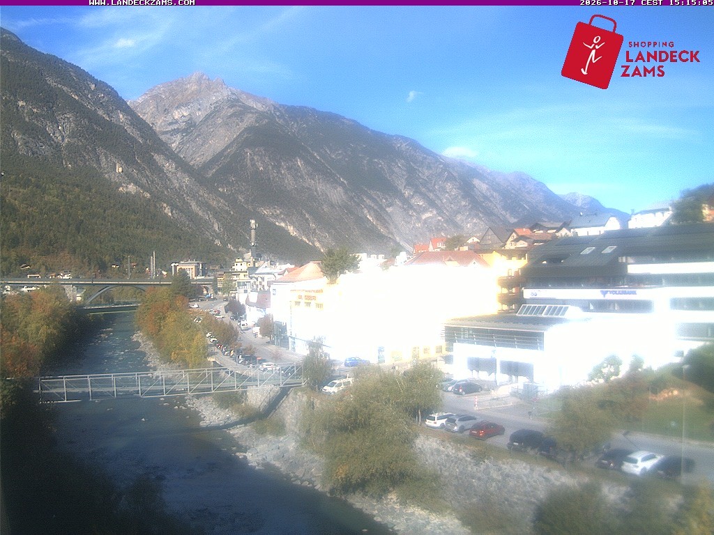 Archiv Foto Webcam Landeck: Blick auf den Inn