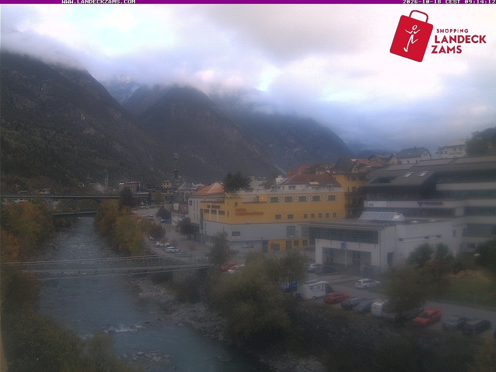 Archiv Foto Webcam Landeck: Blick auf den Inn