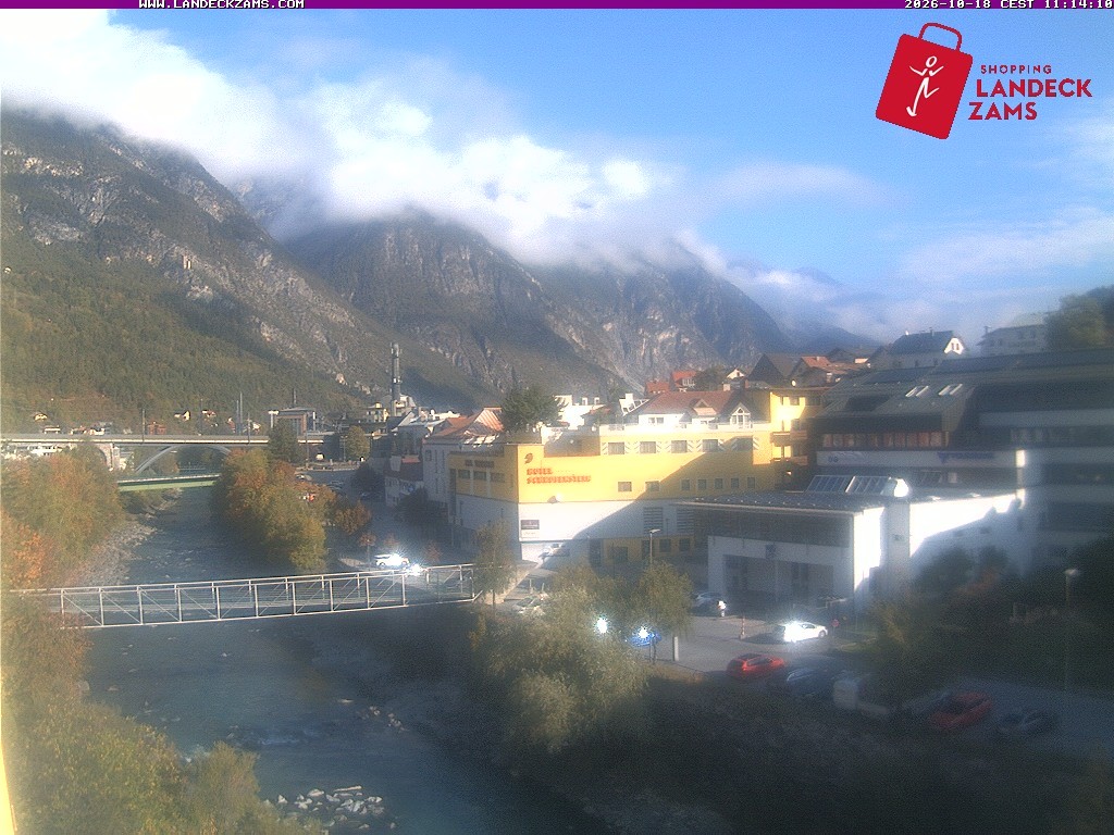 Archiv Foto Webcam Landeck: Blick auf den Inn