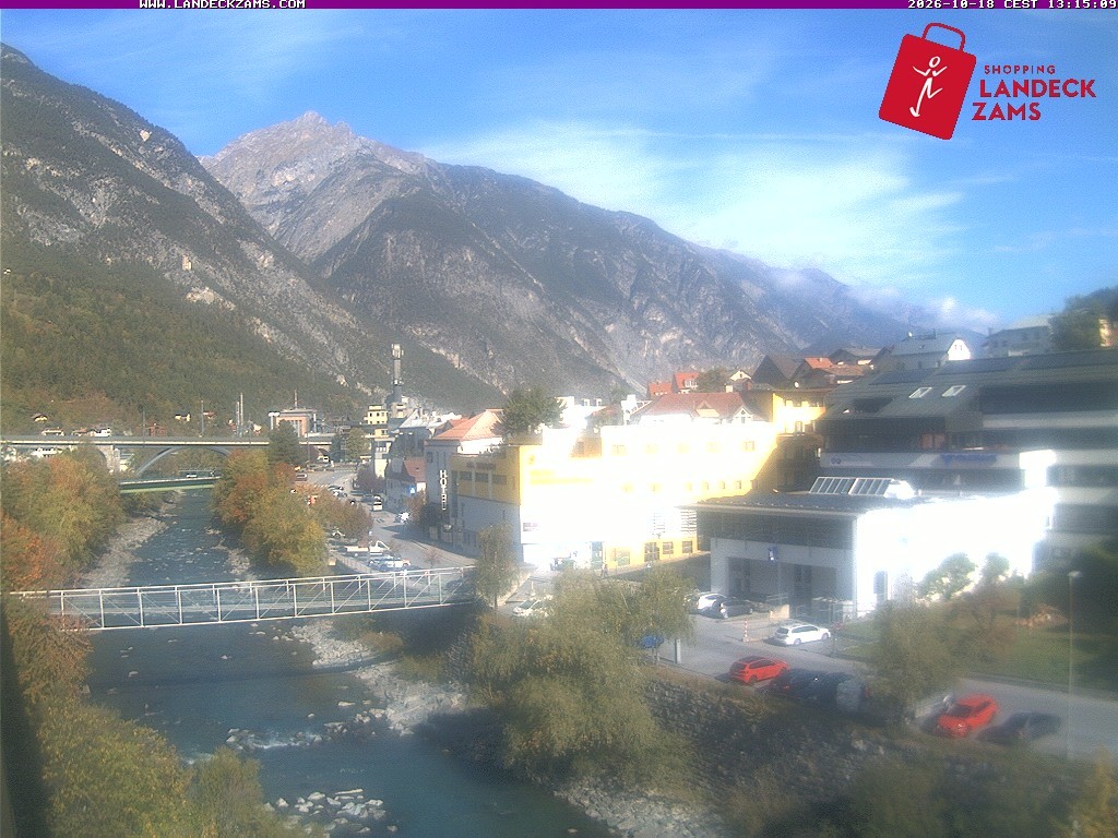 Archiv Foto Webcam Landeck: Blick auf den Inn