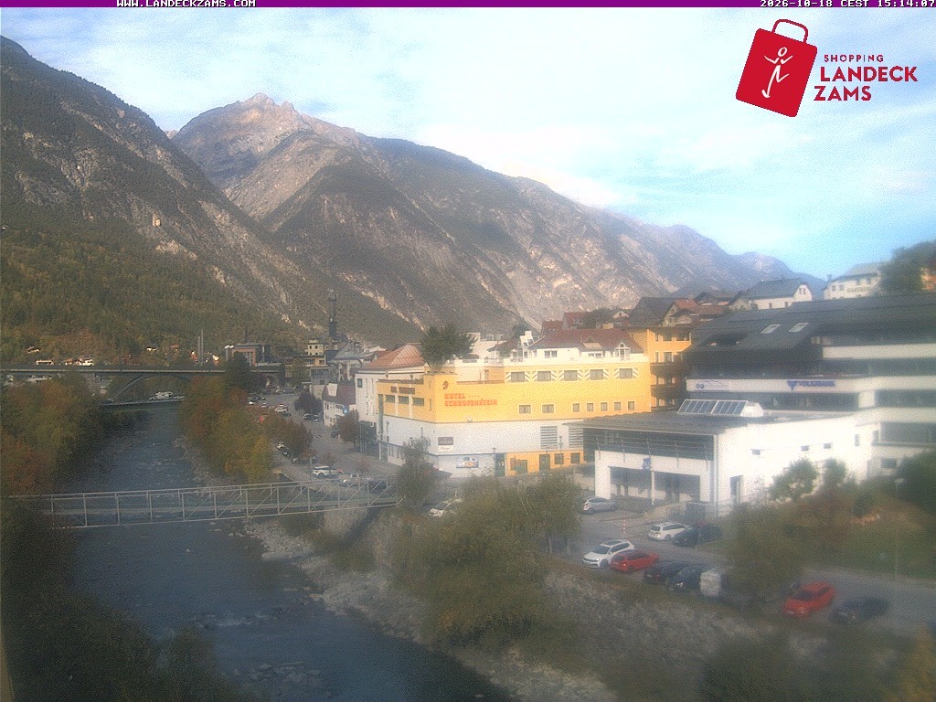 Archiv Foto Webcam Landeck: Blick auf den Inn