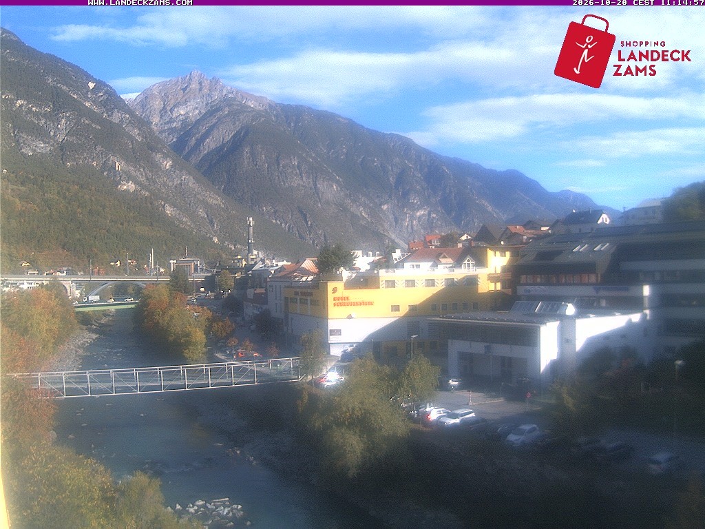 Archiv Foto Webcam Landeck: Blick auf den Inn