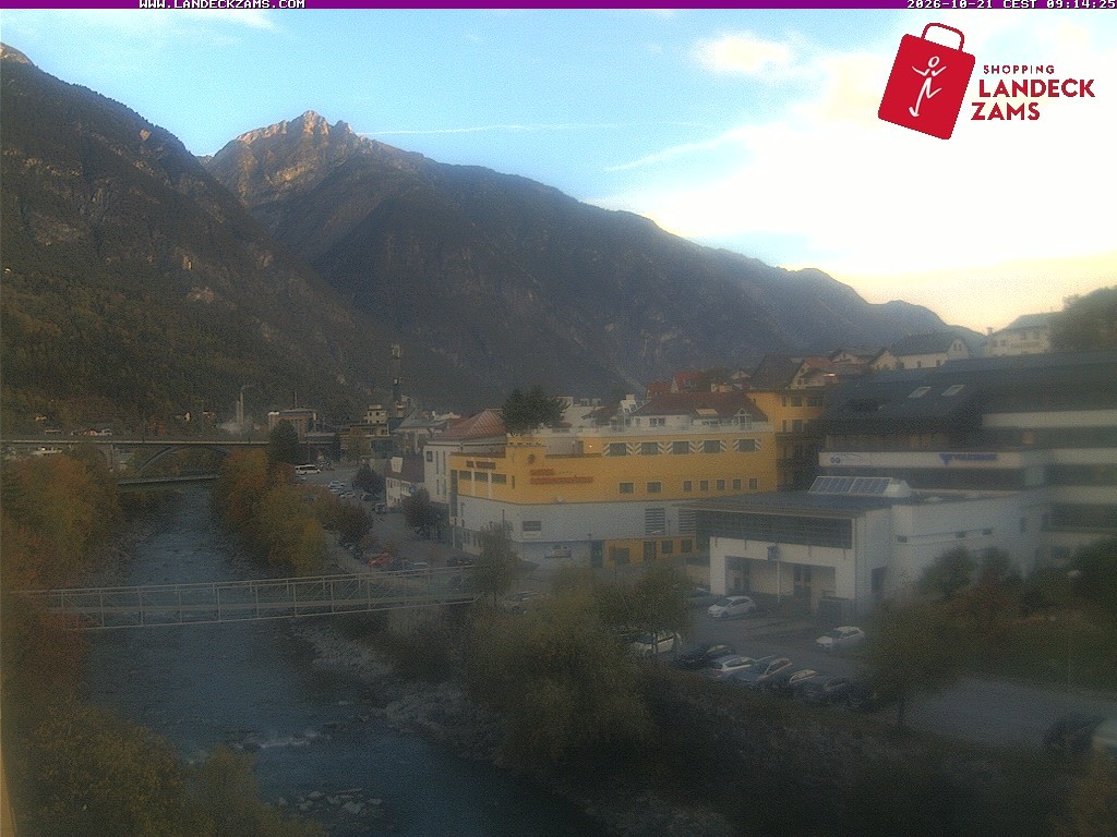 Archiv Foto Webcam Landeck: Blick auf den Inn