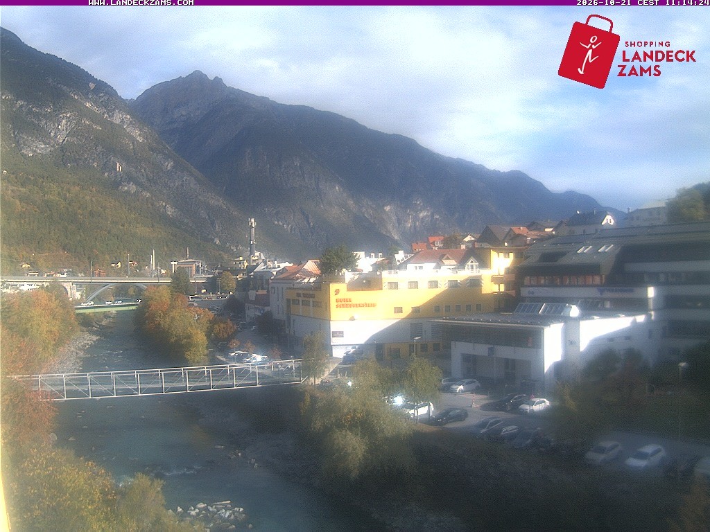 Archiv Foto Webcam Landeck: Blick auf den Inn