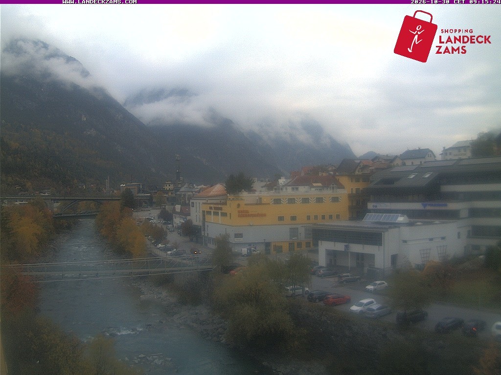 Archiv Foto Webcam Landeck: Blick auf den Inn