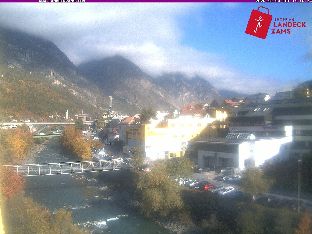 Archiv Foto Webcam Landeck: Blick auf den Inn