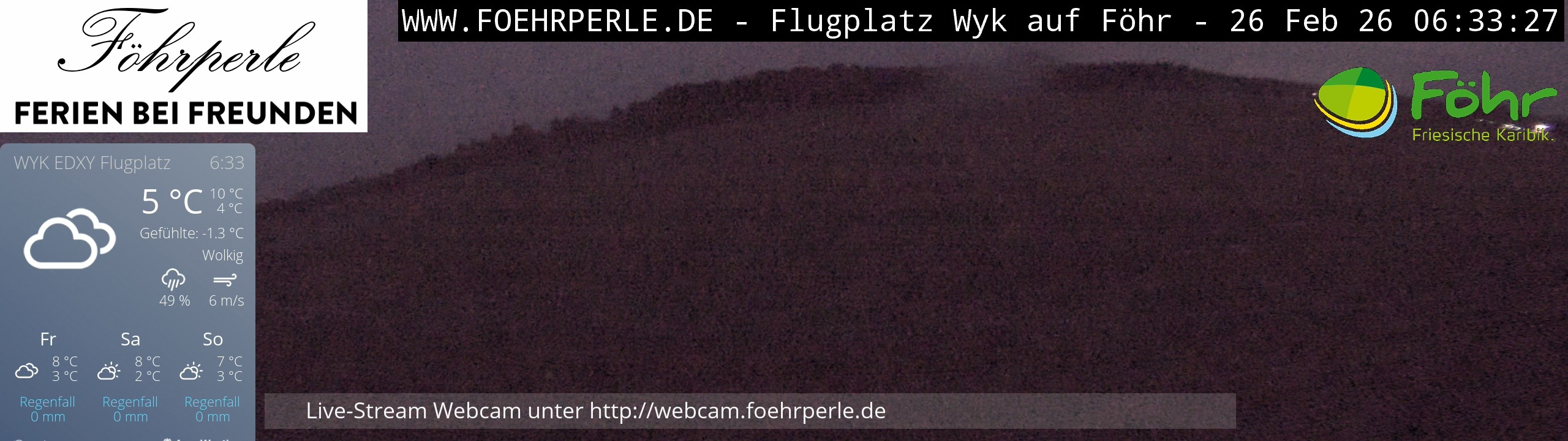 Archived image Webcam Föhr - Airfield