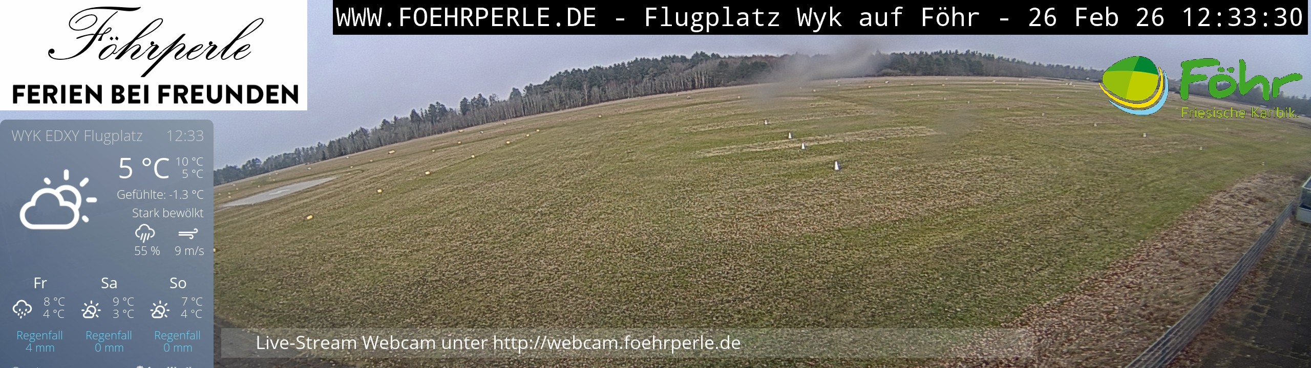 Archived image Webcam Föhr - Airfield