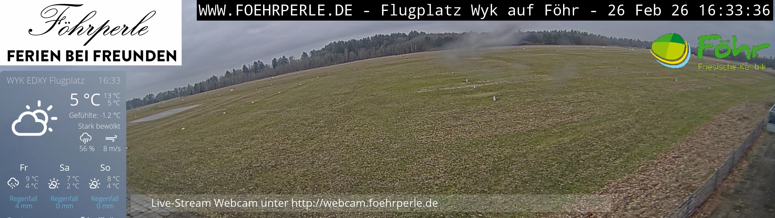 Archived image Webcam Föhr - Airfield