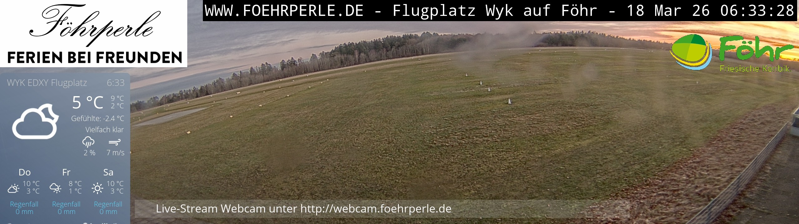 Archiv Foto Webcam Wyk - Flugplatz