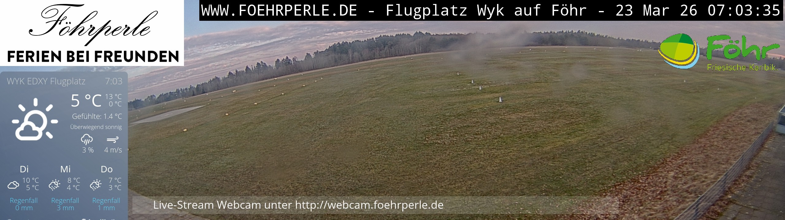 Archiv Foto Webcam Wyk - Flugplatz