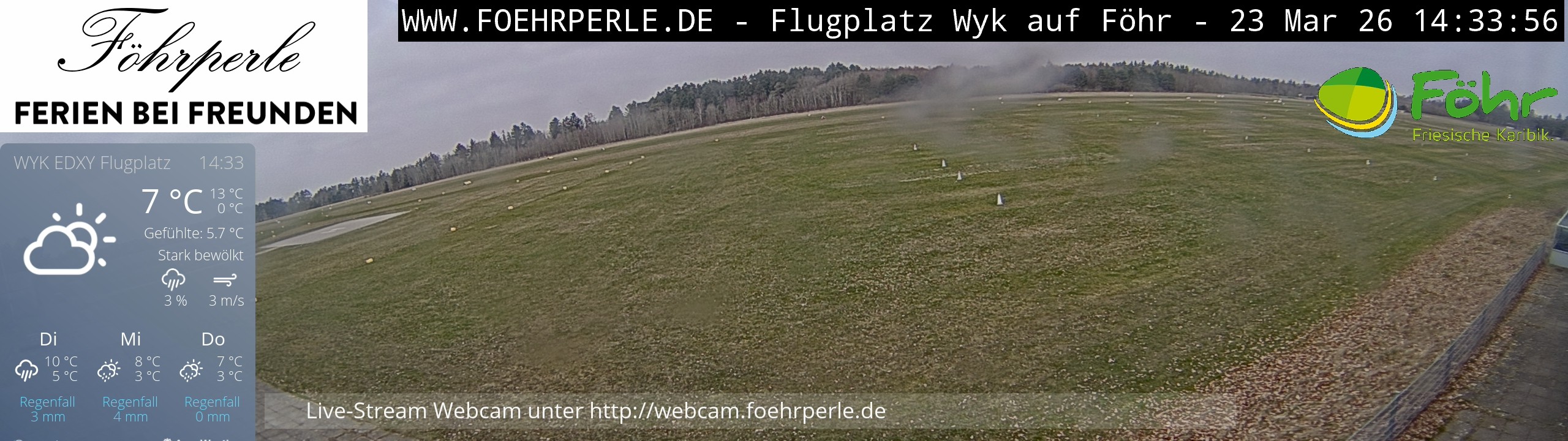 Archiv Foto Webcam Wyk - Flugplatz