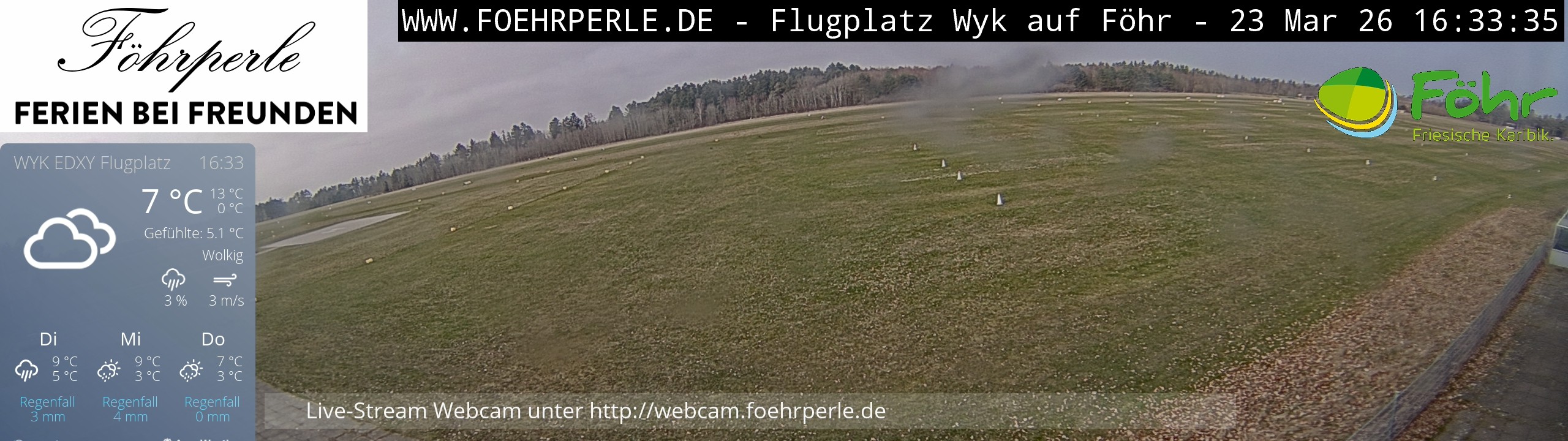 Archiv Foto Webcam Wyk - Flugplatz