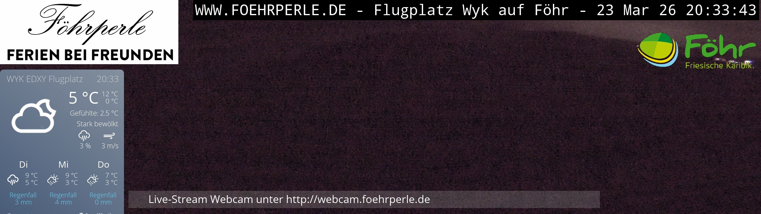 Archived image Webcam Föhr - Airfield