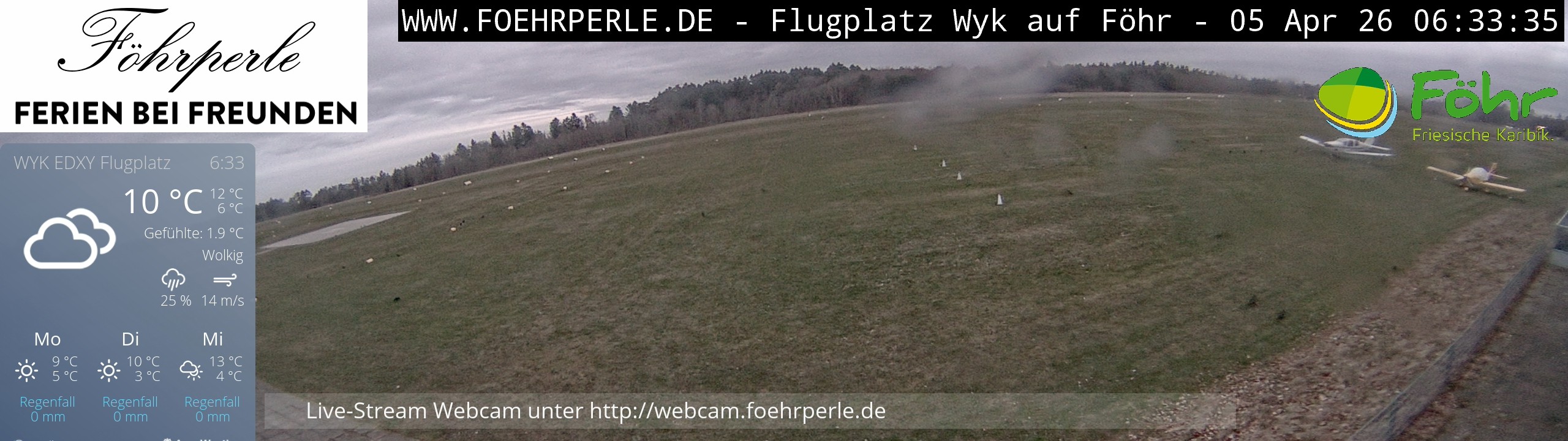 Archiv Foto Webcam Wyk - Flugplatz