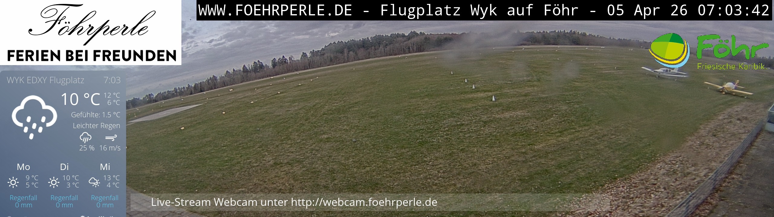 Archiv Foto Webcam Wyk - Flugplatz
