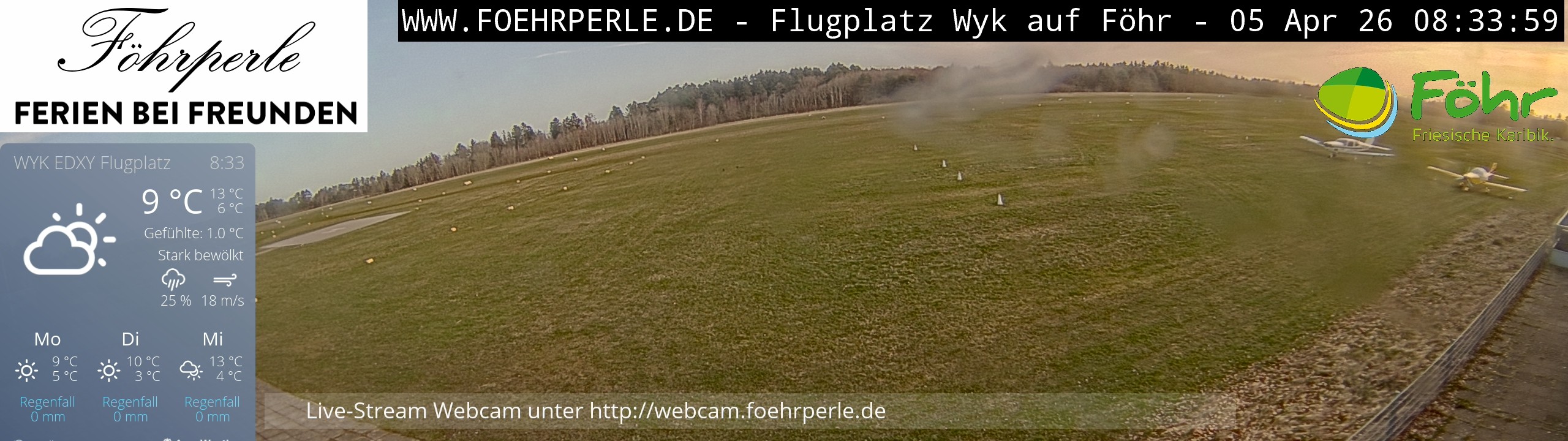 Archiv Foto Webcam Wyk - Flugplatz