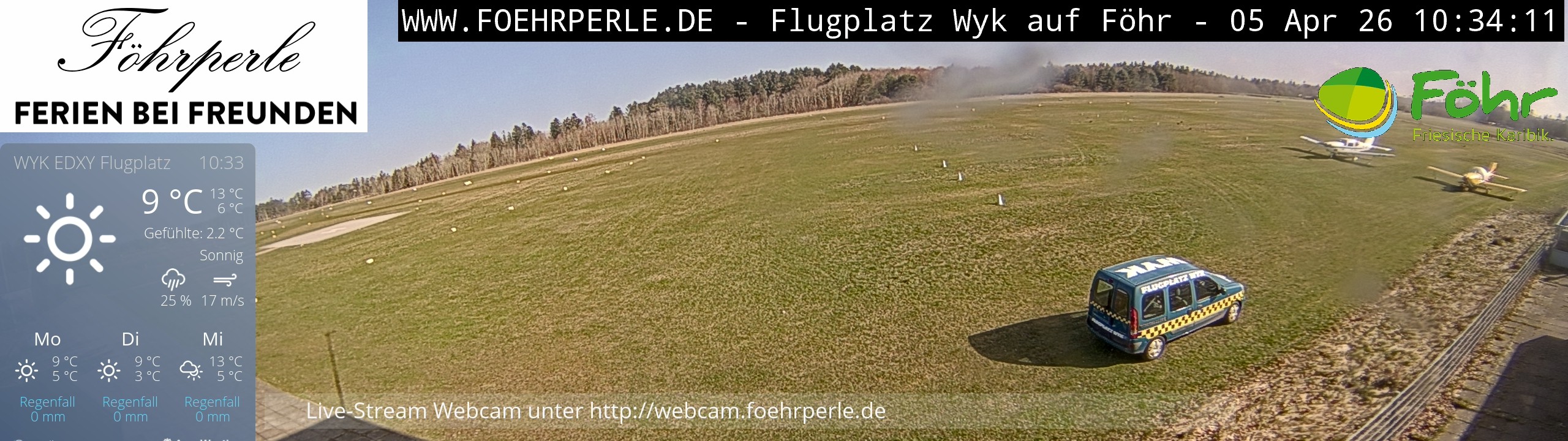 Archiv Foto Webcam Wyk - Flugplatz