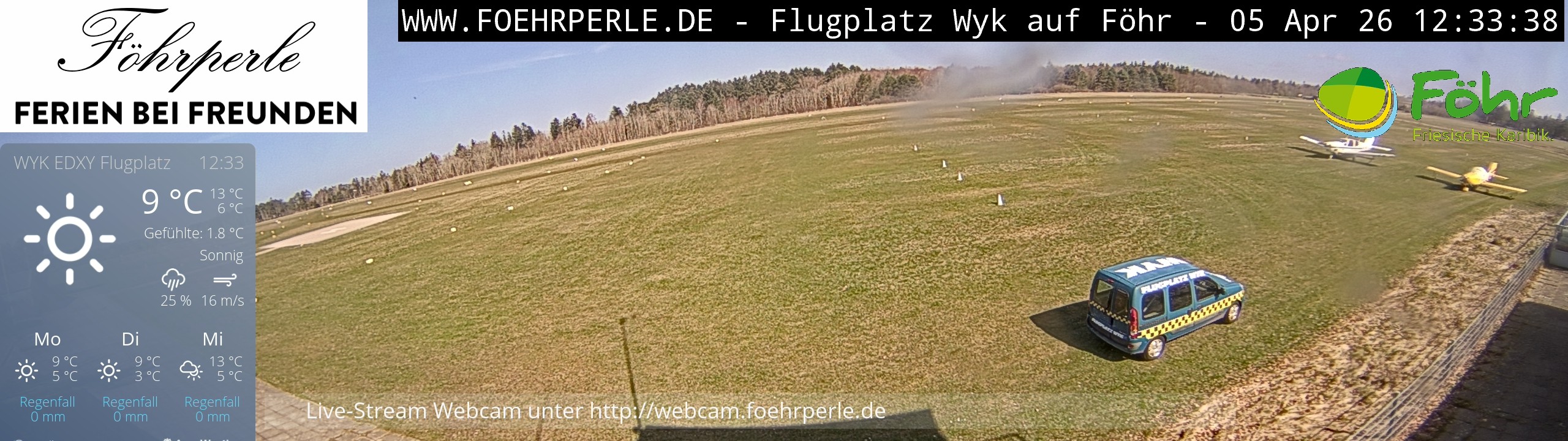 Archiv Foto Webcam Wyk - Flugplatz