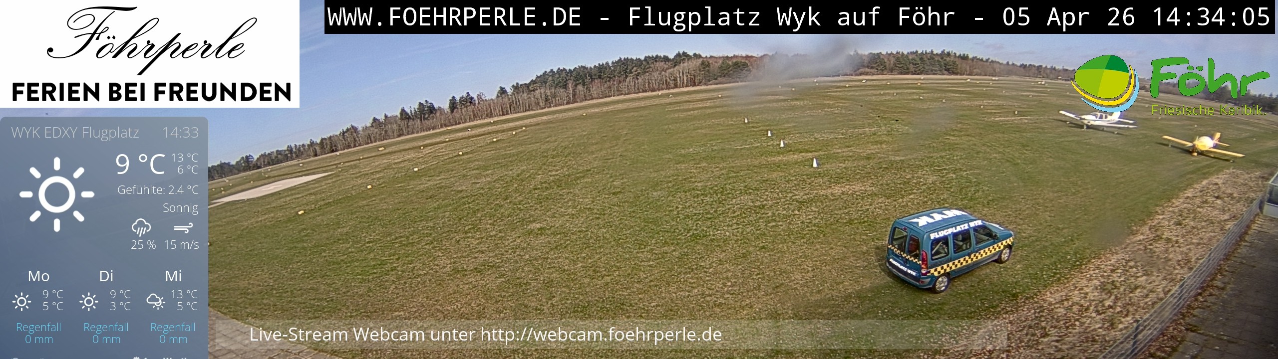 Archiv Foto Webcam Wyk - Flugplatz