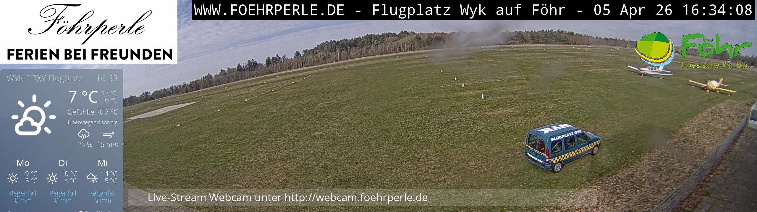 Archiv Foto Webcam Wyk - Flugplatz