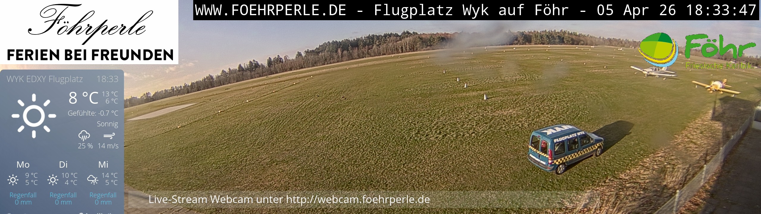 Archiv Foto Webcam Wyk - Flugplatz