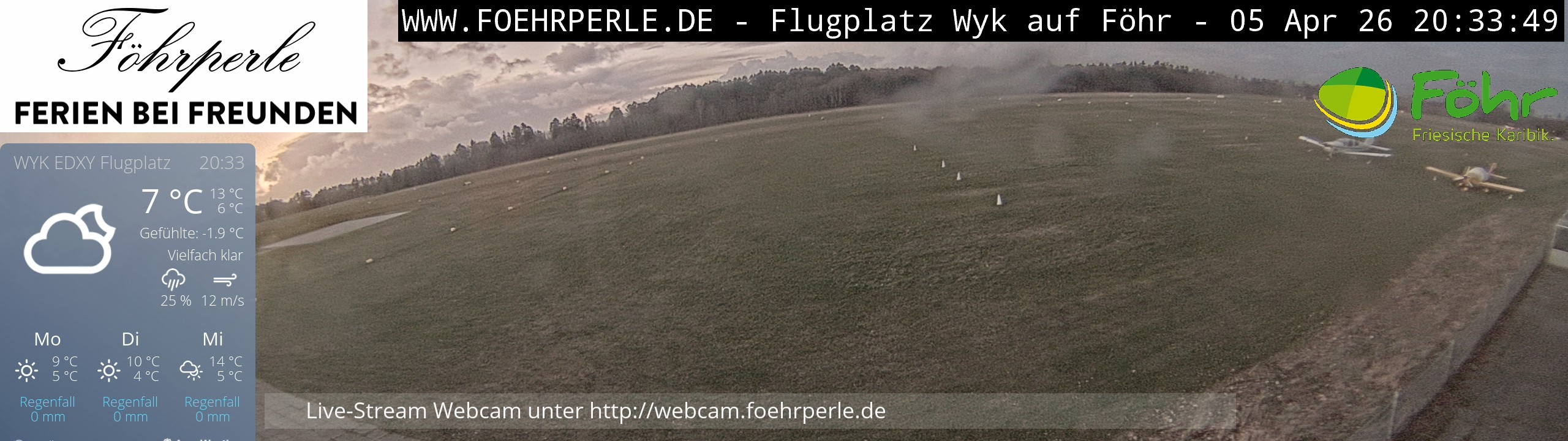 Archiv Foto Webcam Wyk - Flugplatz