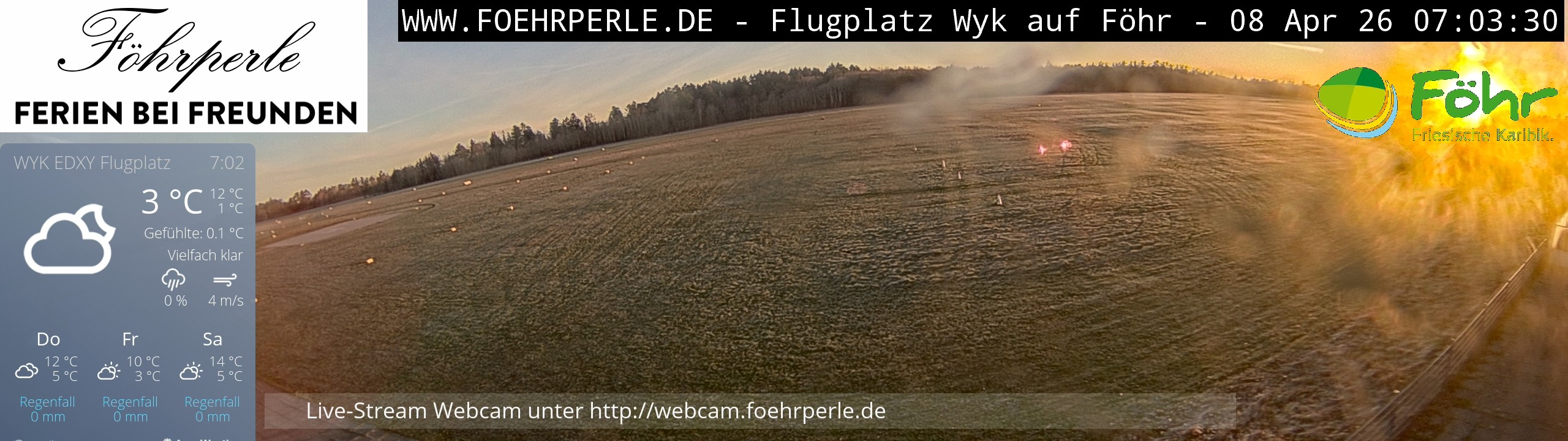 Archiv Foto Webcam Wyk - Flugplatz