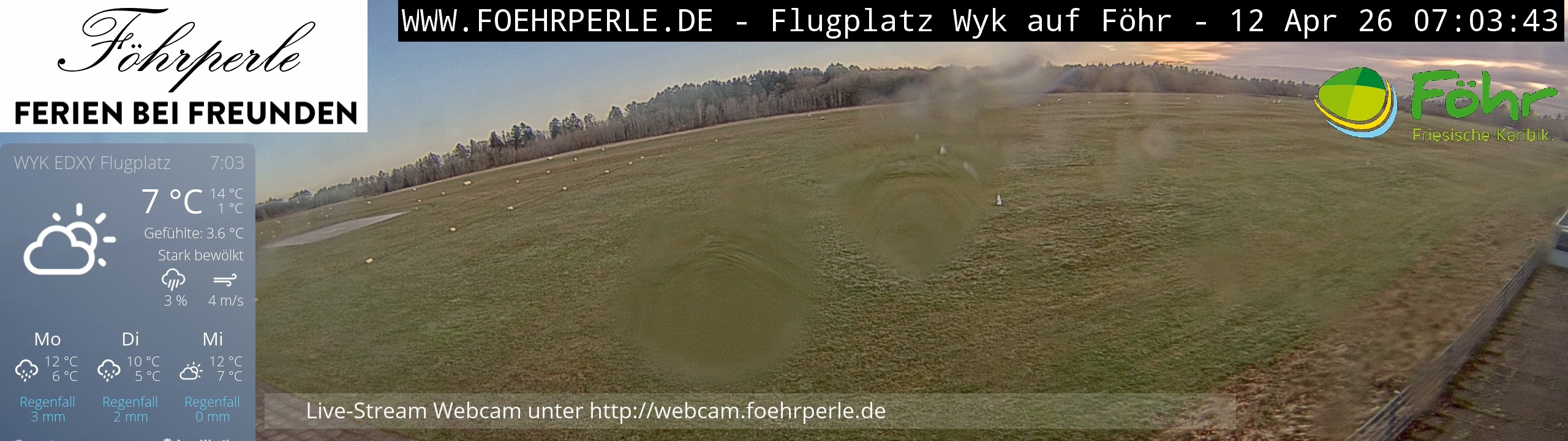 Archiv Foto Webcam Wyk - Flugplatz