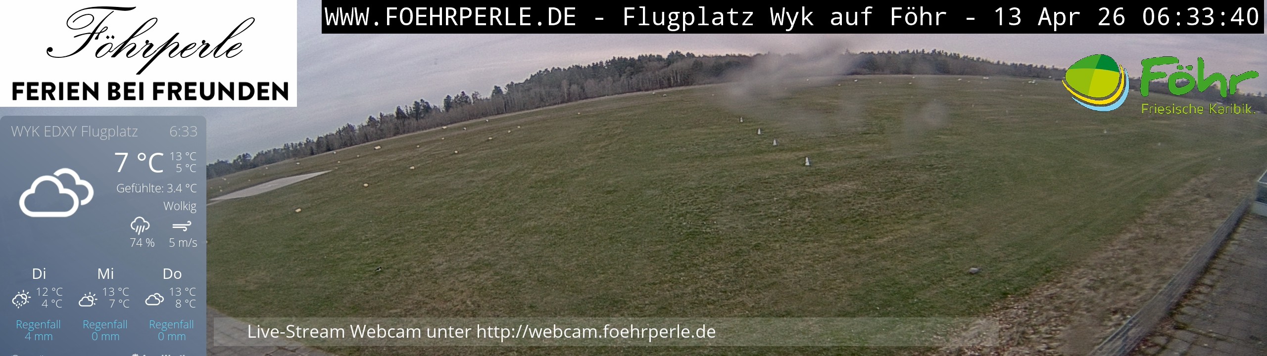 Archived image Webcam Föhr - Airfield