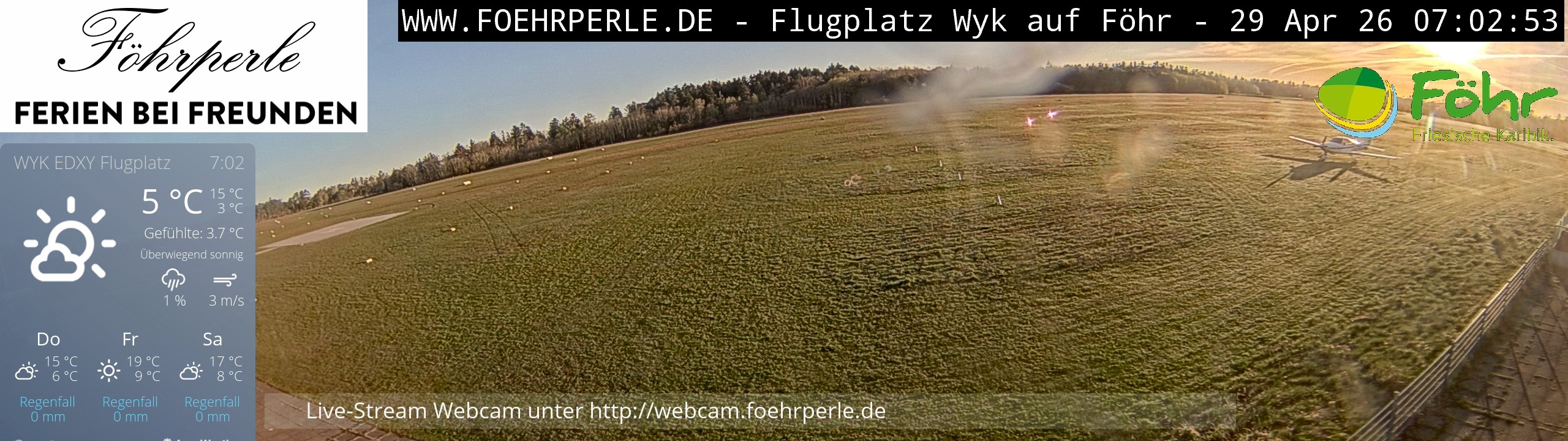 Archived image Webcam Föhr - Airfield